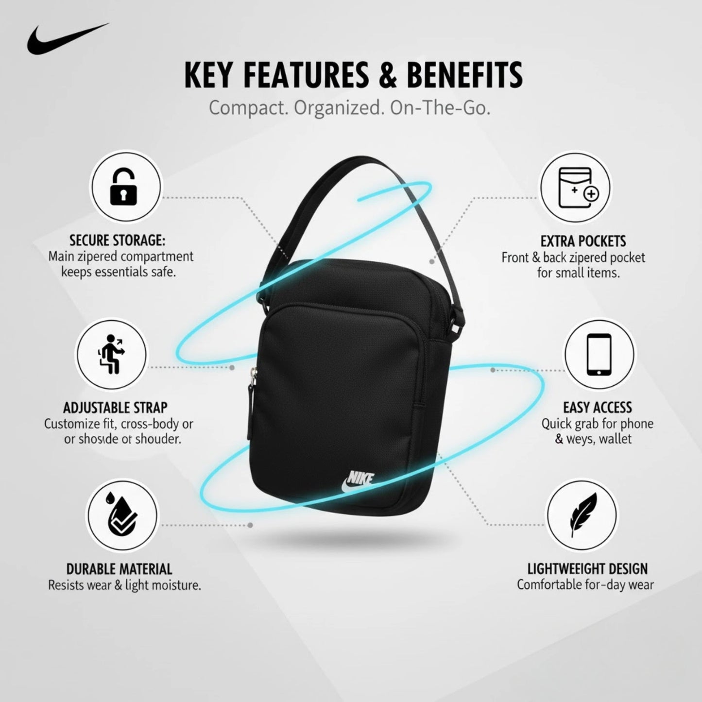 Nike Heritage Unisex Casual Crossbody Bag