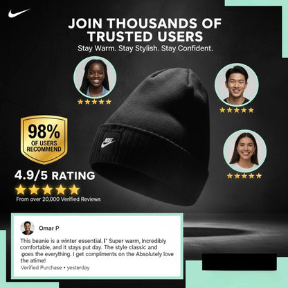 NIKE Men's Futura Beanie - Black Cap